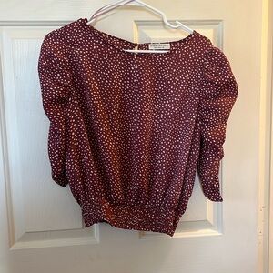 Cute dark red dotted blouse